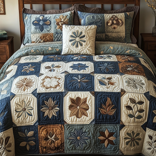 Mein Shop Antique Bloom 3-Piece Quilted Bedding Set NCU0NVH126