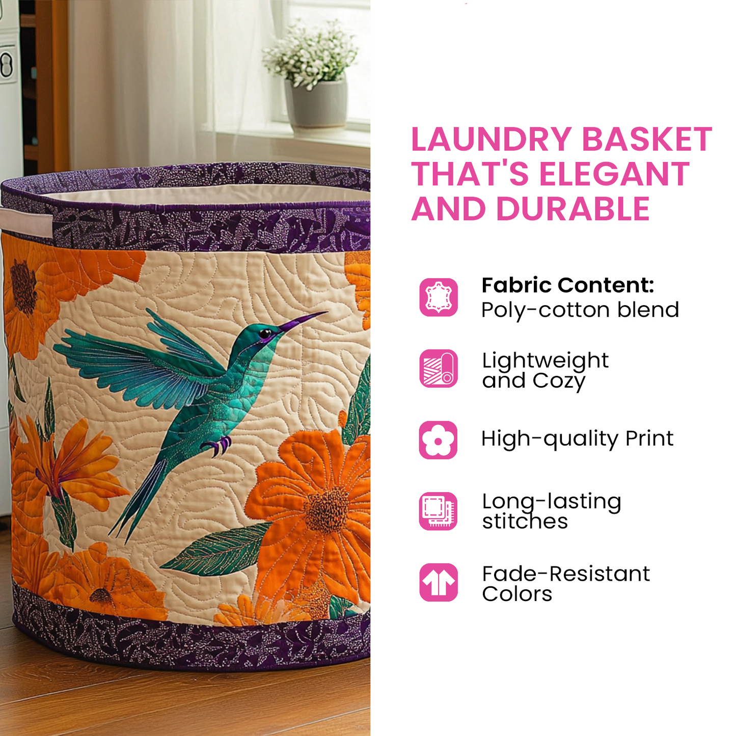 Mein Shop Gentle Sea Foam Quilted Laundry Basket NCU0NNT1279
