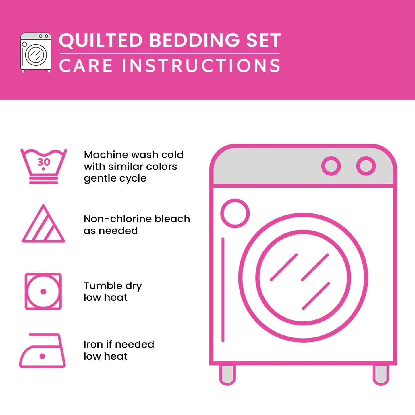 Mein Shop Wildflower Rows 3-Piece Quilted Bedding Set NCU0DDK450