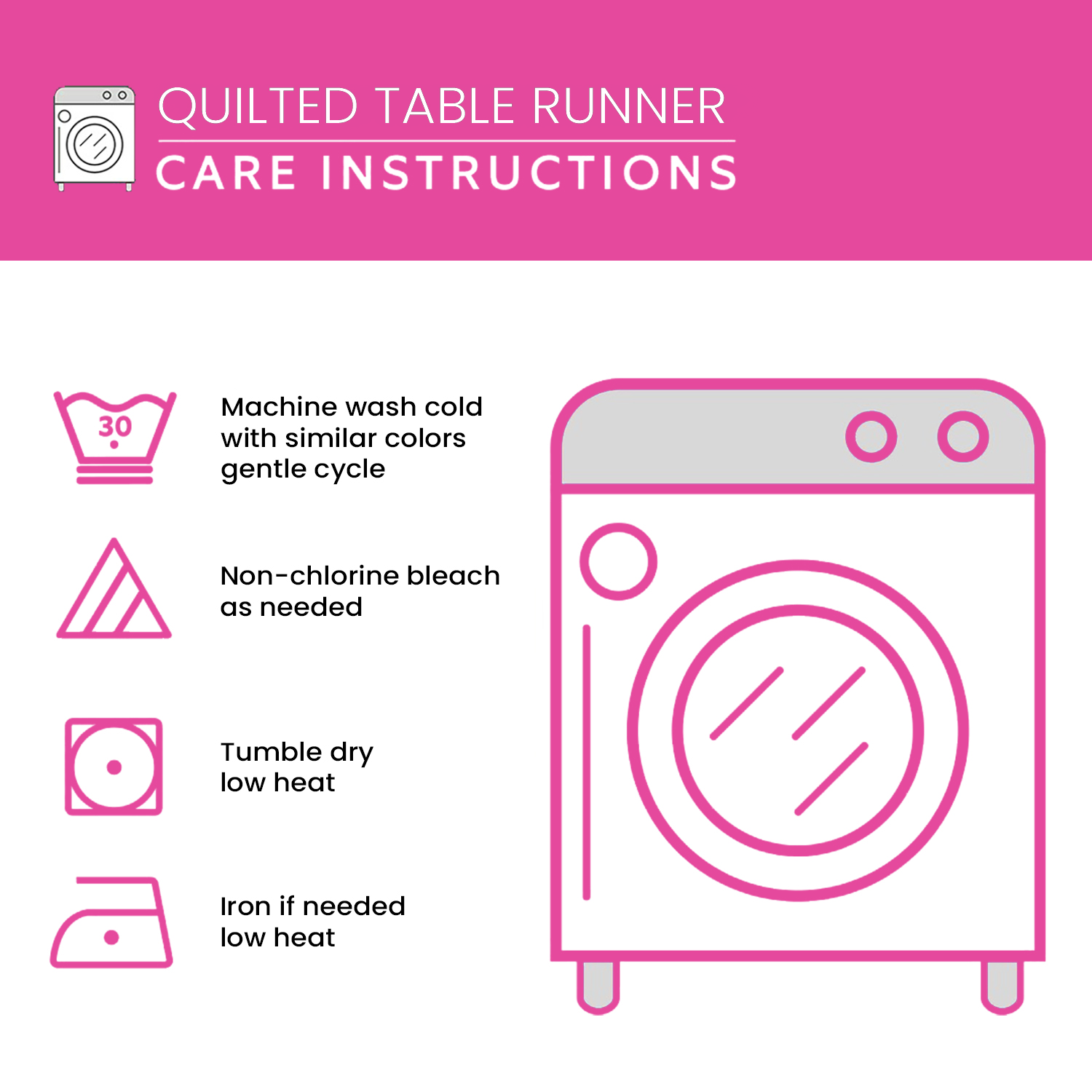 Mein Shop Rustic Bloom Quilted Table Runner - Elegant Dining Decor NCU0NVH893